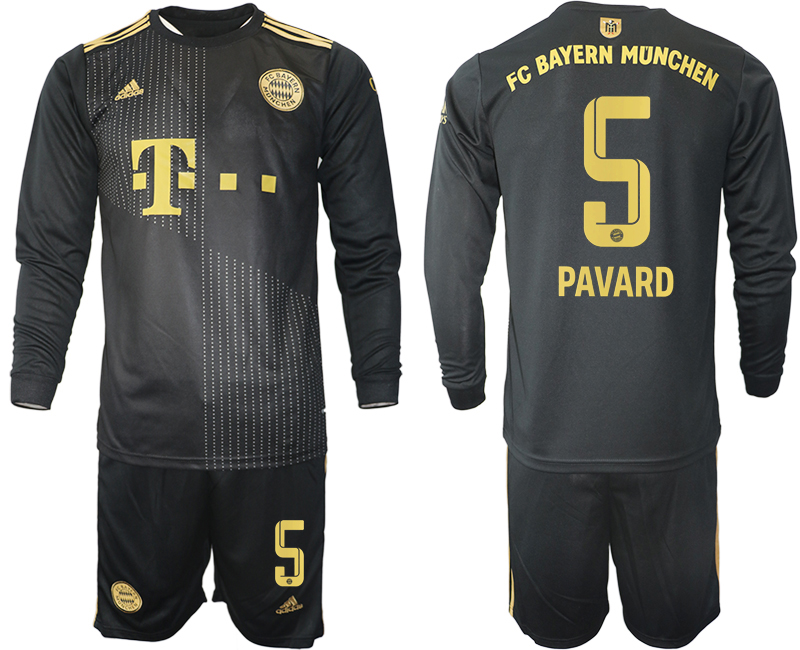 Men 2021-2022 Club Bayern Munich away black Long Sleeve #5 Soccer Jersey->bayern munich jersey->Soccer Club Jersey